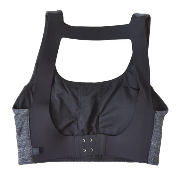 lululemon Lab Womens Varsa Bra Sports Bra Jacquard Gray Black 2 Training Rare - Picture 2 of 5